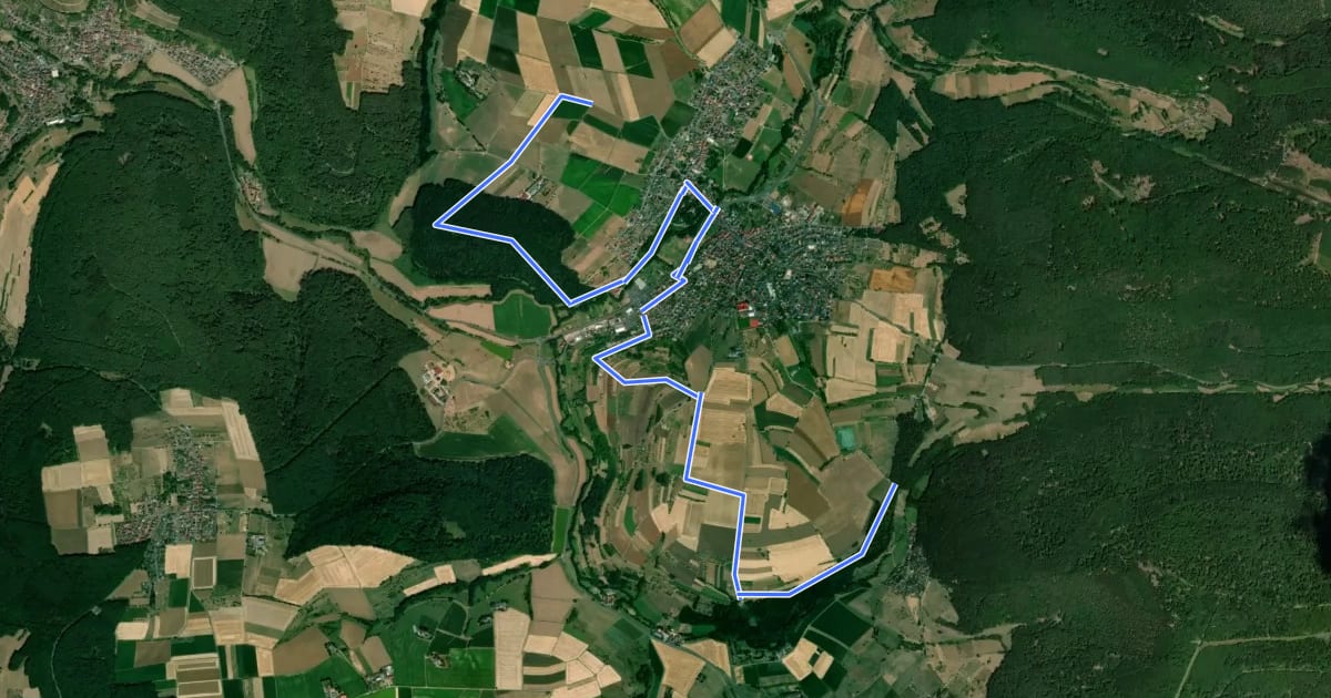 Маршрут Ortswanderweg Eschau 1 на спутниковом снимке