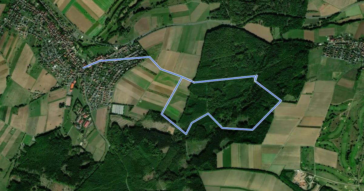 Маршрут Ortswanderweg Esselbach 5 на спутниковом снимке