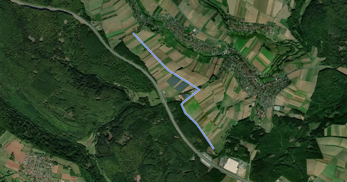 Маршрут Ortswanderweg Esselbach 8 на спутниковом снимке