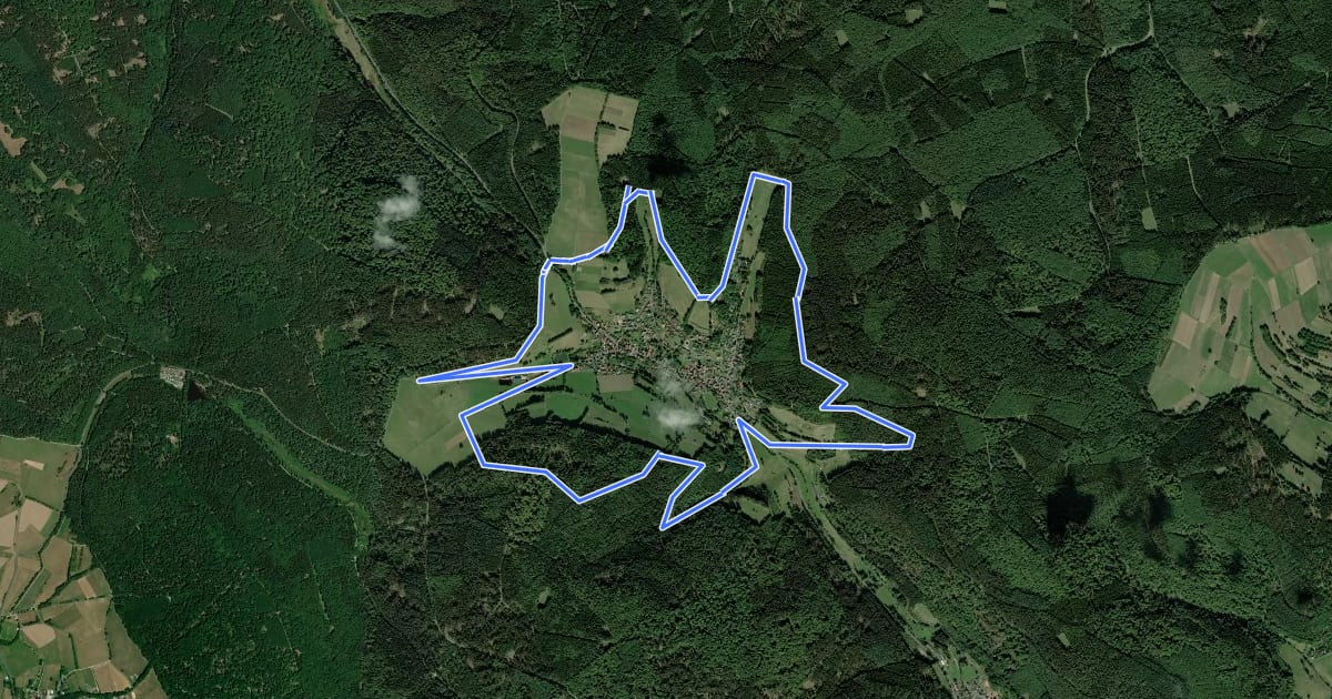 Маршрут Ortswanderweg Flörsbachtal 1 на спутниковом снимке