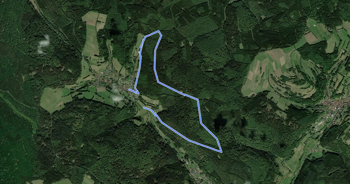 Маршрут Ortswanderweg Flörsbachtal 2 на спутниковом снимке