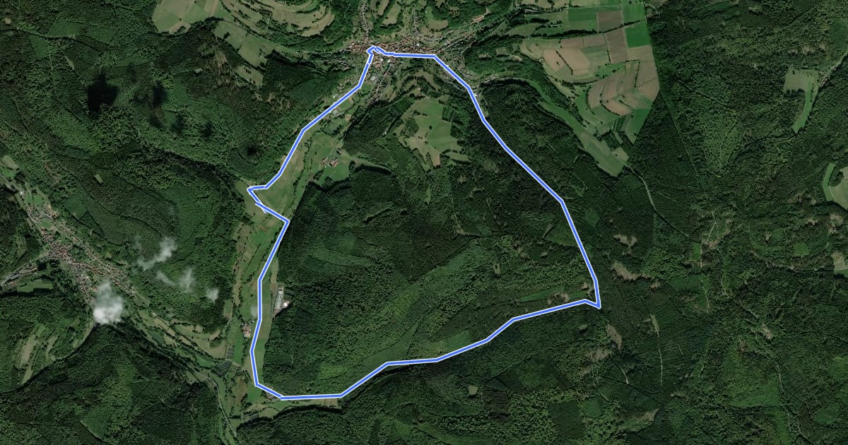 Маршрут Ortswanderweg Flörsbachtal 5 на спутниковом снимке