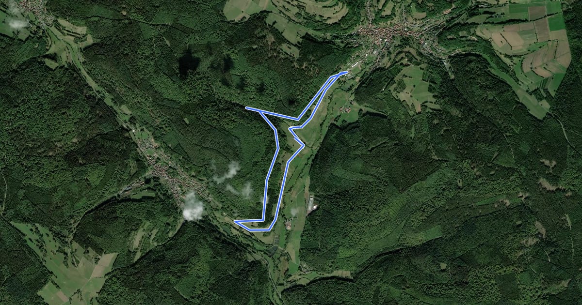 Маршрут Ortswanderweg Flörsbachtal 6 на спутниковом снимке