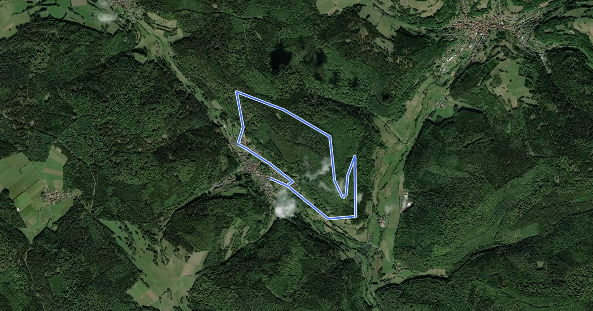 Маршрут Ortswanderweg Flörsbachtal 7 на спутниковом снимке