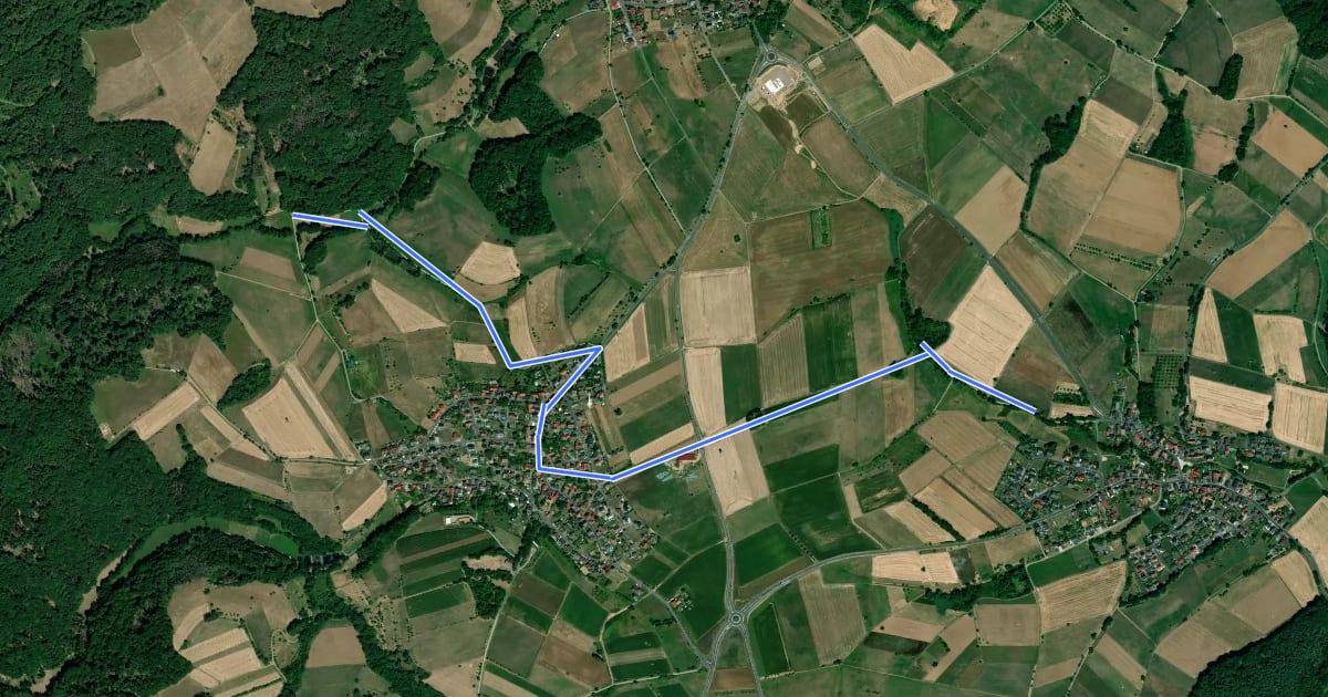 Маршрут Ortswanderweg Geiselbach 1 на спутниковом снимке