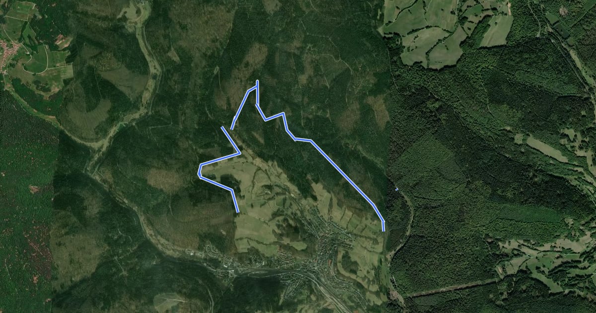 Маршрут Ortswanderweg Heigenbrücken 1 на спутниковом снимке