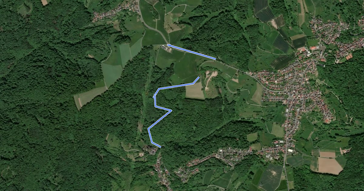 Маршрут Ortswanderweg Johannesberg 2 на спутниковом снимке