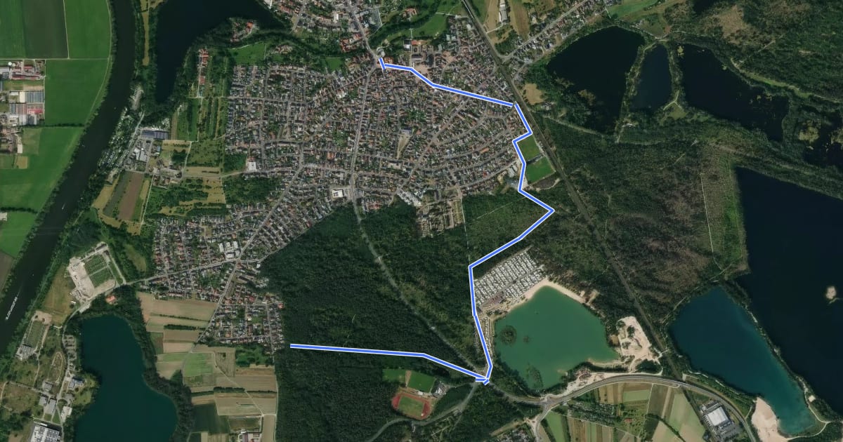 Маршрут Ortswanderweg Kahl 2 на спутниковом снимке