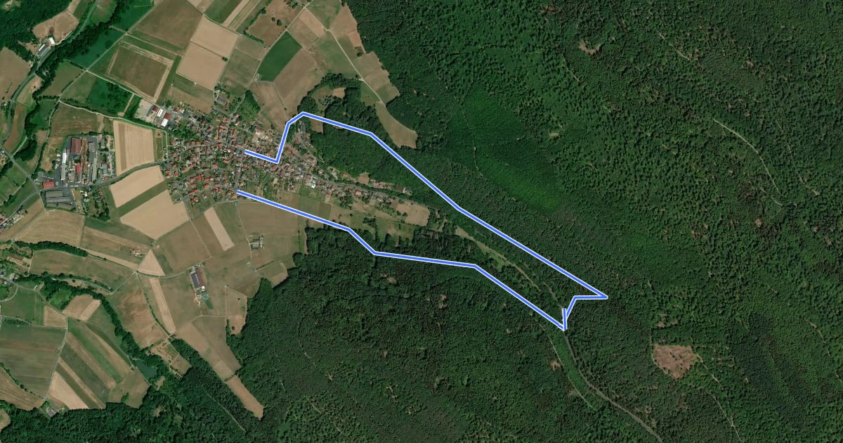 Маршрут Ortswanderweg Kleinkahl 2 на спутниковом снимке