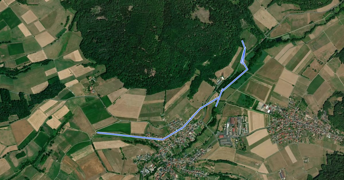 Маршрут Ortswanderweg Kleinkahl 3 на спутниковом снимке