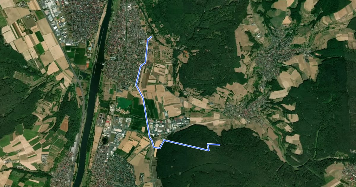 Маршрут Ortswanderweg Kleinwallstadt 1 на спутниковом снимке