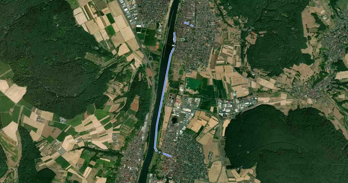 Маршрут Ortswanderweg Kleinwallstadt 2 на спутниковом снимке