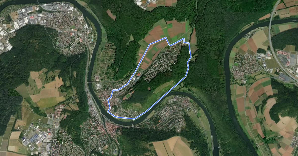 Маршрут Ortswanderweg Kreuzwertheim 1 на спутниковом снимке