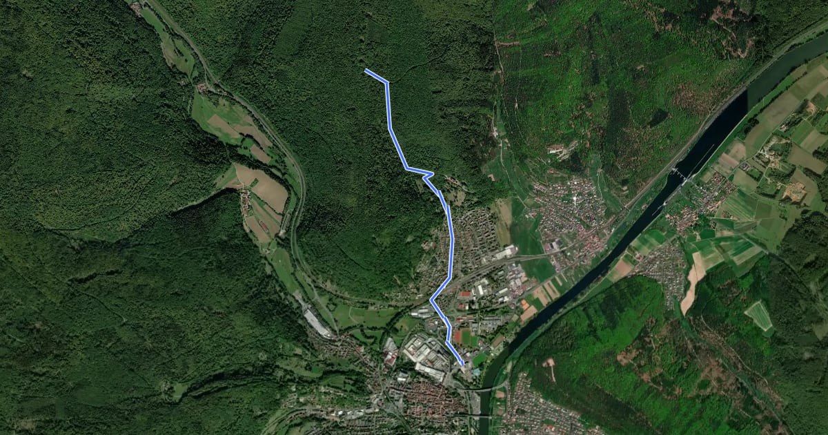 Маршрут Ortswanderweg Lohr 1 на спутниковом снимке