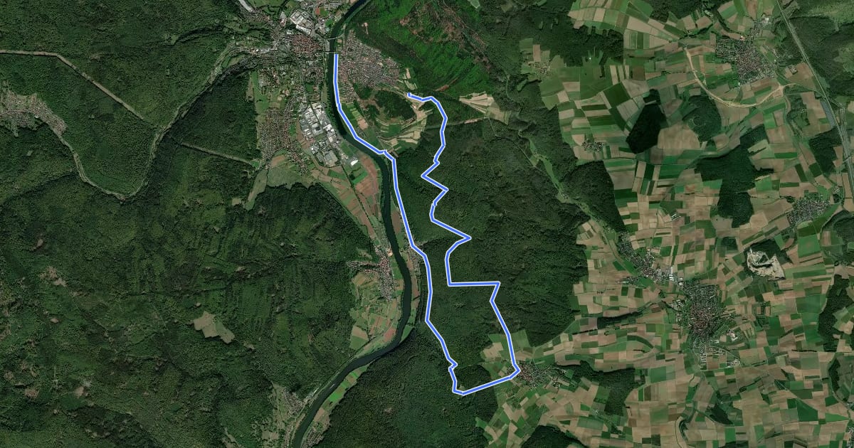 Маршрут Ortswanderweg Lohr 5 на спутниковом снимке