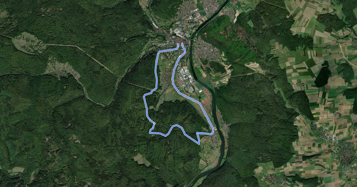 Маршрут Ortswanderweg Lohr 6 на спутниковом снимке