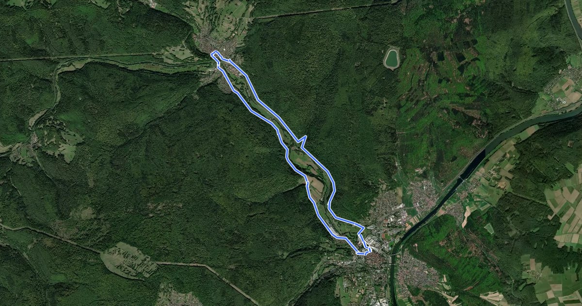 Маршрут Ortswanderweg Lohr 8 на спутниковом снимке
