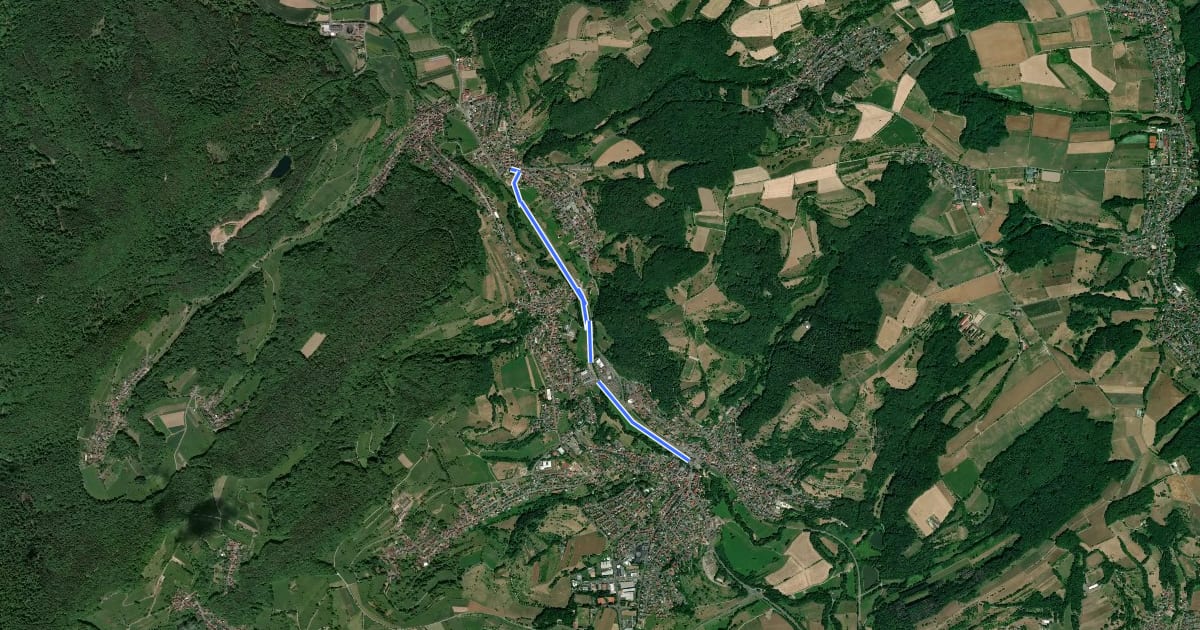 Маршрут Ortswanderweg Mömbris 4 на спутниковом снимке