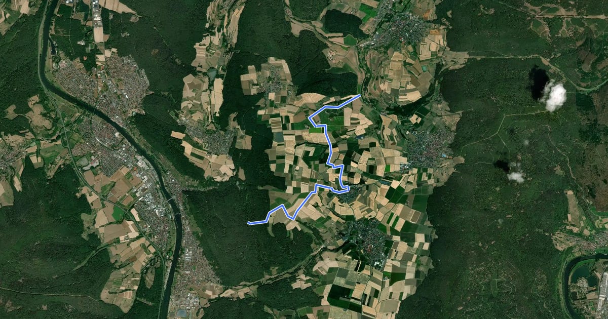 Маршрут Ortswanderweg Mönchberg 3 на спутниковом снимке