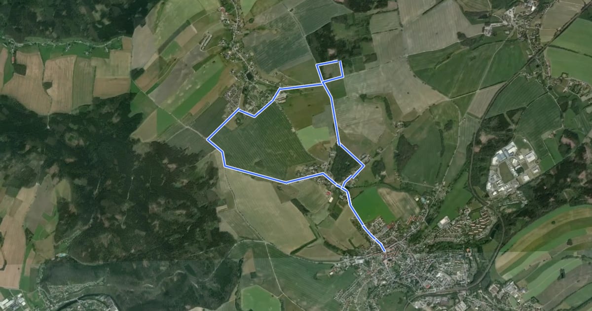 Маршрут Ortswanderweg Oederan - Börnichen - Schönerstadt (Rundweg) на спутниковом снимке
