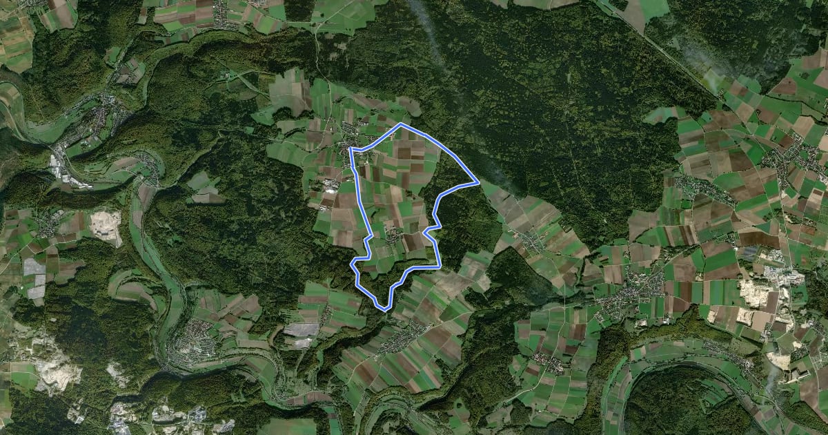 Маршрут Ortswanderweg Pappenheim 14 на спутниковом снимке