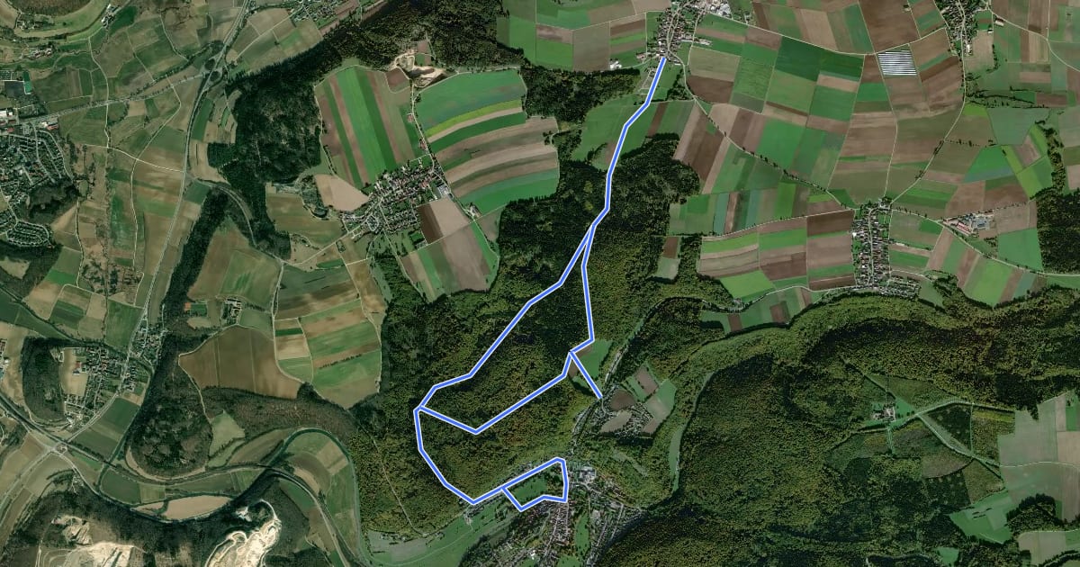 Маршрут Ortswanderweg Pappenheim 4 на спутниковом снимке