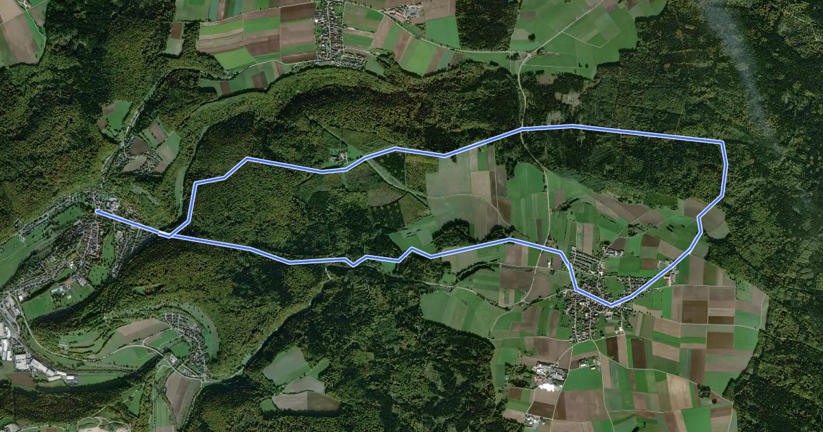 Маршрут Ortswanderweg Pappenheim 7 на спутниковом снимке
