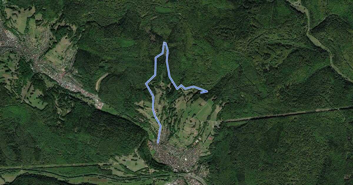 Маршрут Ortswanderweg Partenstein 1 на спутниковом снимке