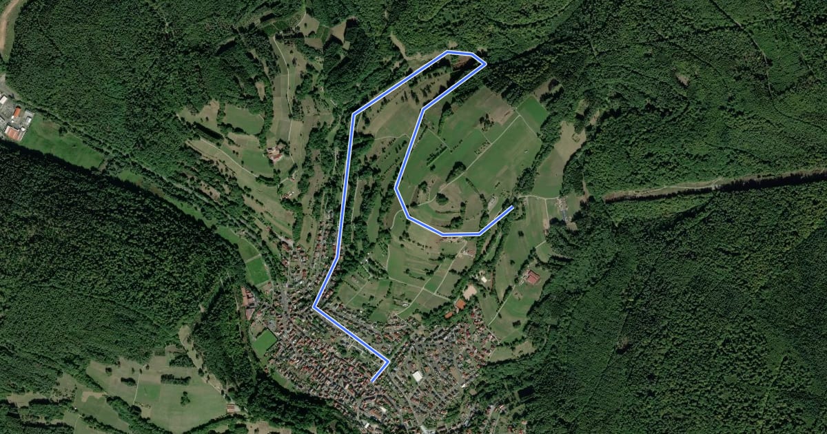 Маршрут Ortswanderweg Partenstein 2 на спутниковом снимке