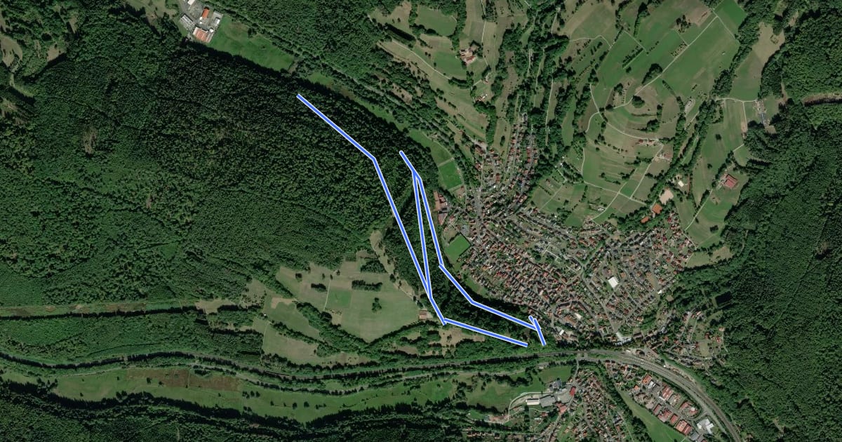 Маршрут Ortswanderweg Partenstein 8 на спутниковом снимке
