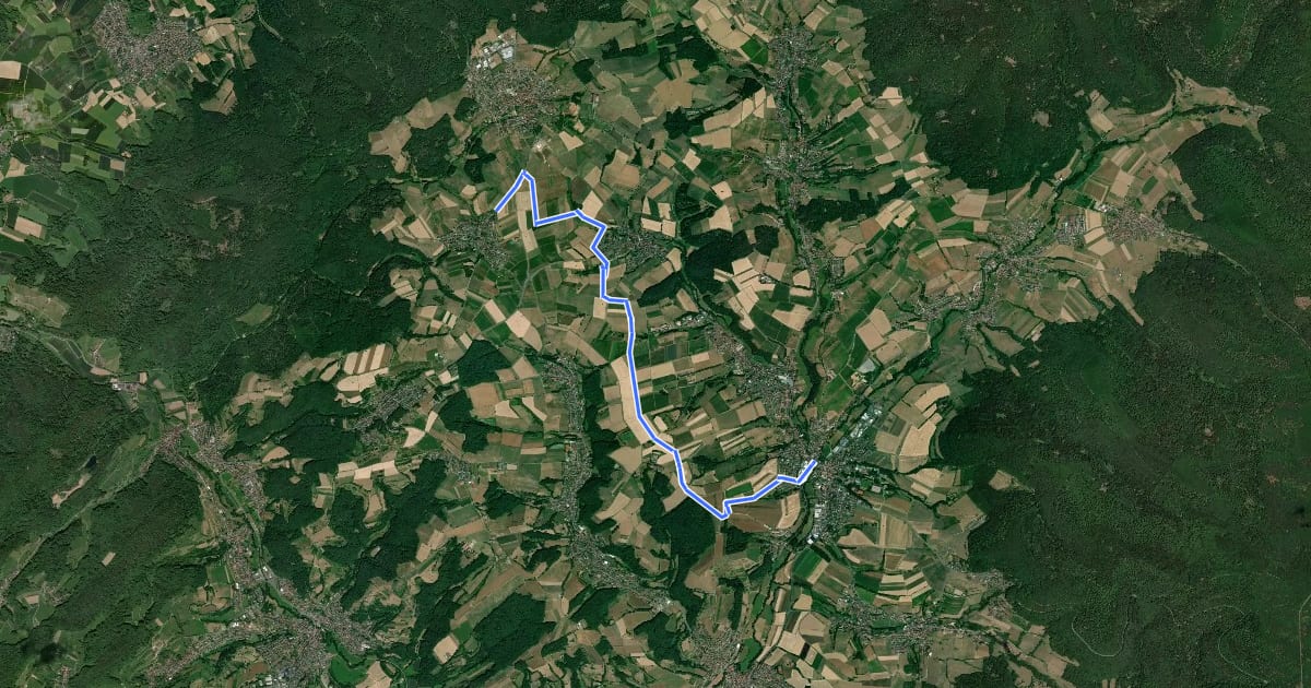 Маршрут Ortswanderweg Schöllkrippen 3 на спутниковом снимке