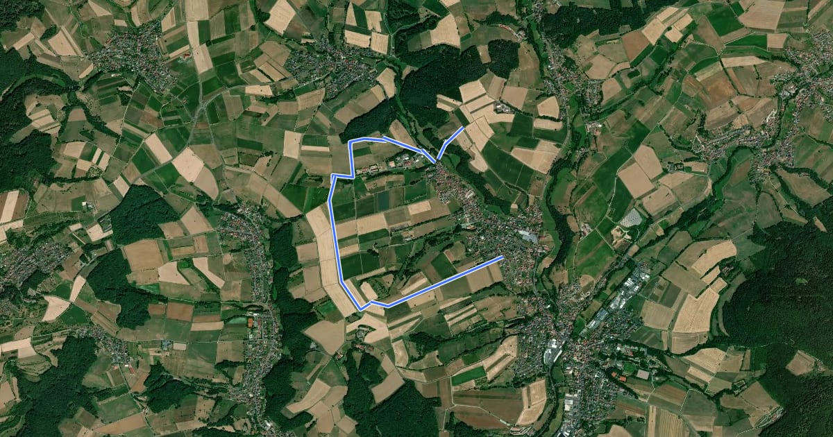 Маршрут Ortswanderweg Schöllkrippen 4 на спутниковом снимке