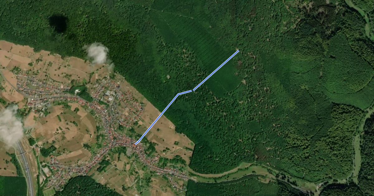 Маршрут Ortswanderweg Weibersbrunn 2 на спутниковом снимке