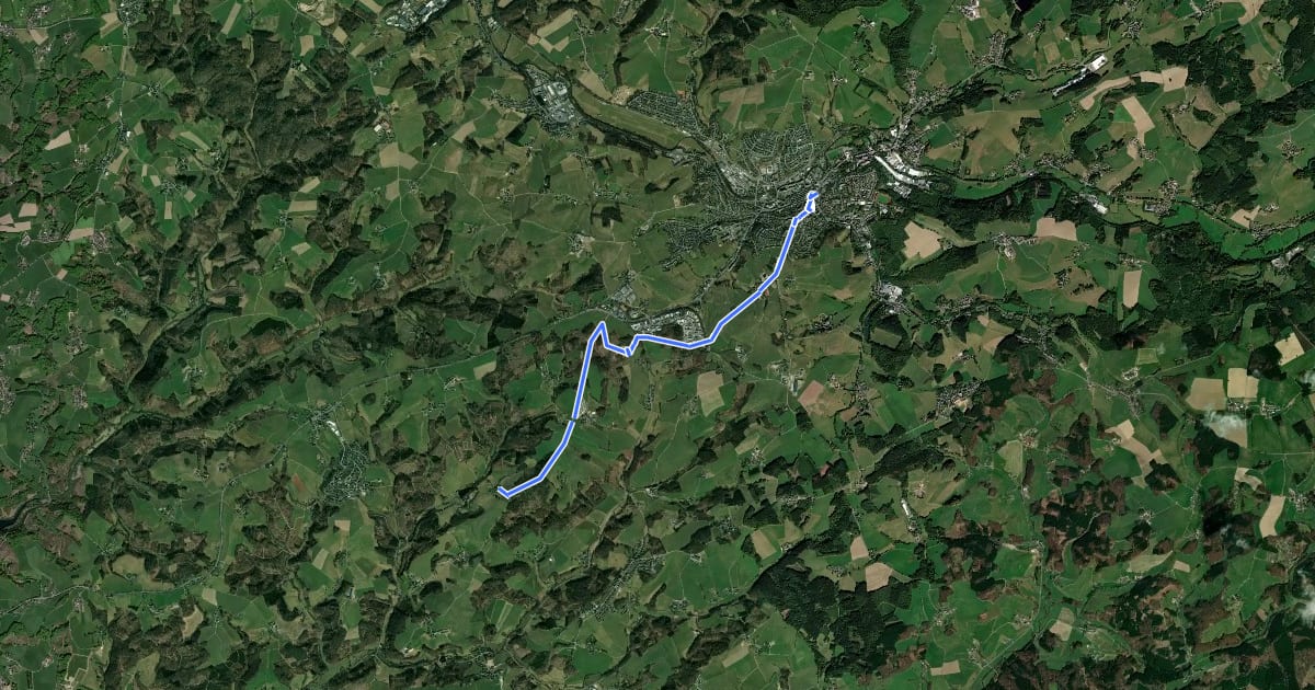 Маршрут [=] Ortsweg Wipperfürth—Oberschwarzen на спутниковом снимке