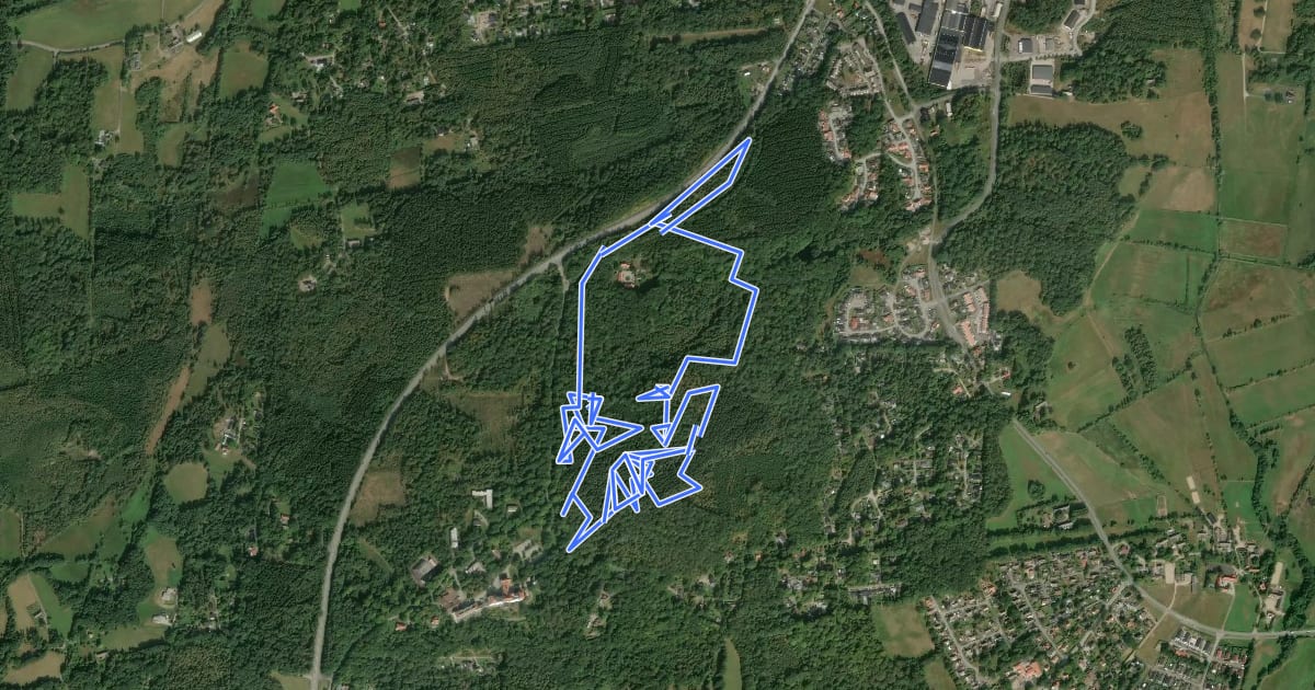 Маршрут Orup MTB Track на спутниковом снимке