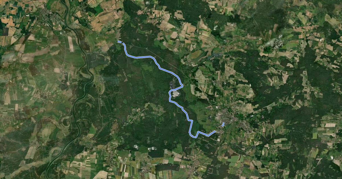 Маршрут Orzeszków - Wołów на спутниковом снимке