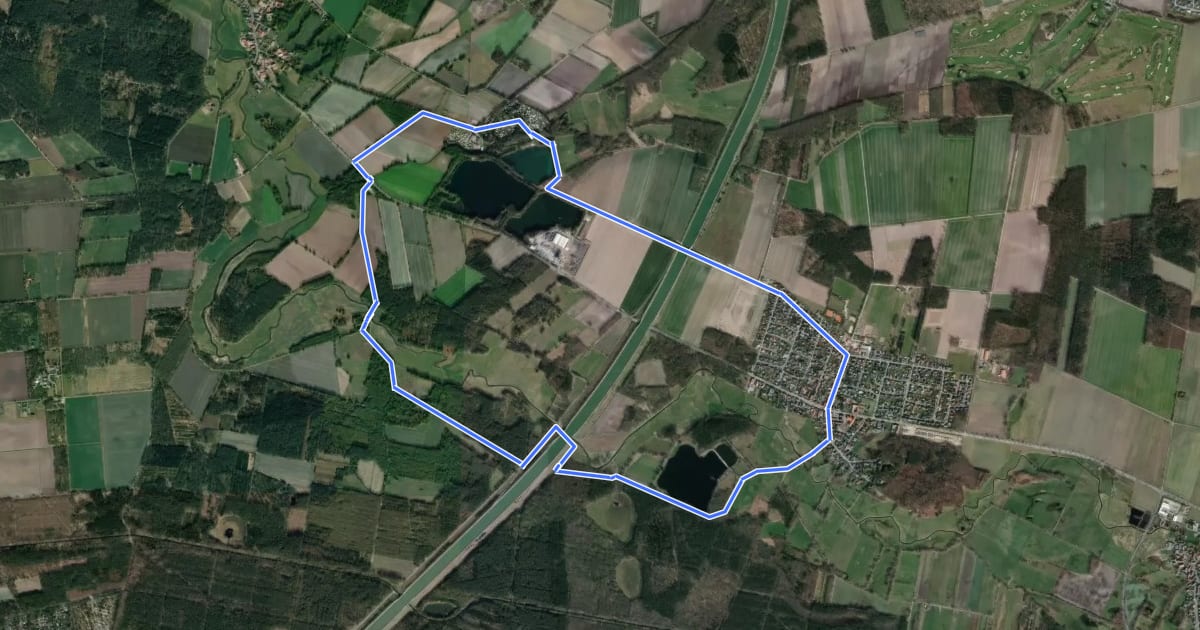 Маршрут Osloßer Allertal Rundwanderweg на спутниковом снимке