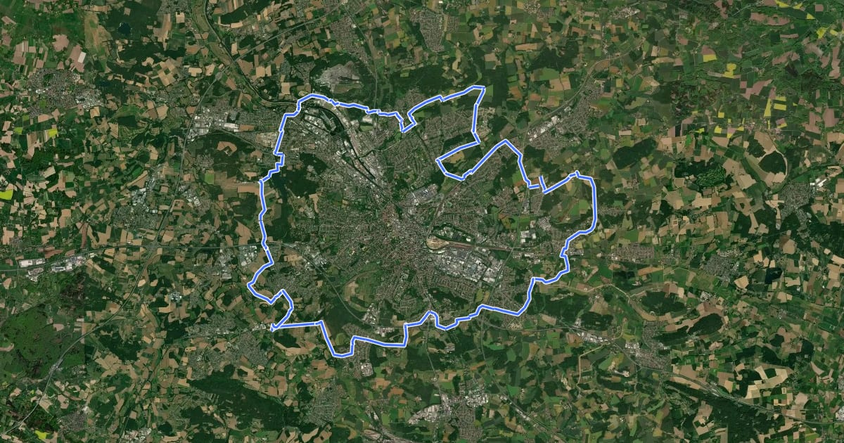 Маршрут Osnabrücker RUND-Tour на спутниковом снимке