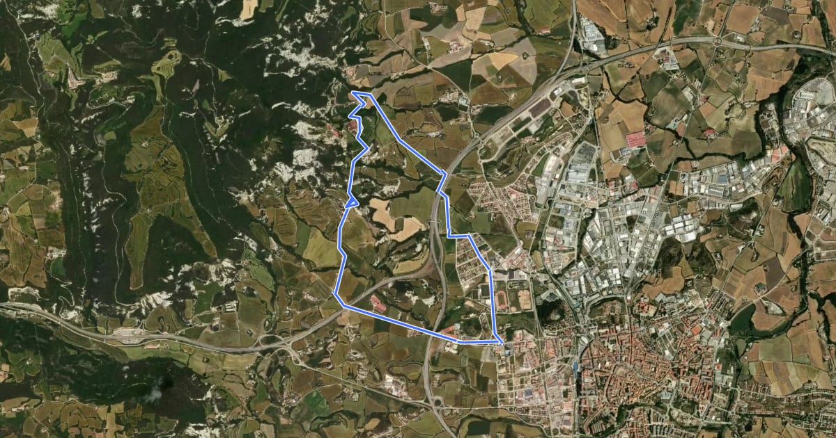 Маршрут Osona BTT 1 на спутниковом снимке