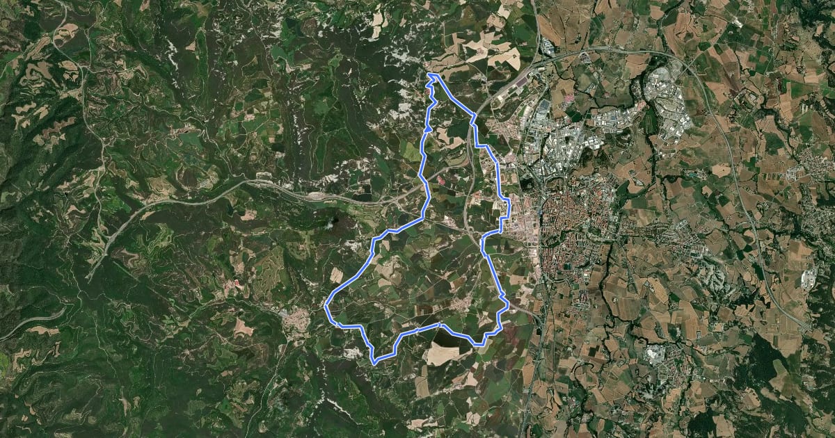 Маршрут Osona BTT 3 на спутниковом снимке