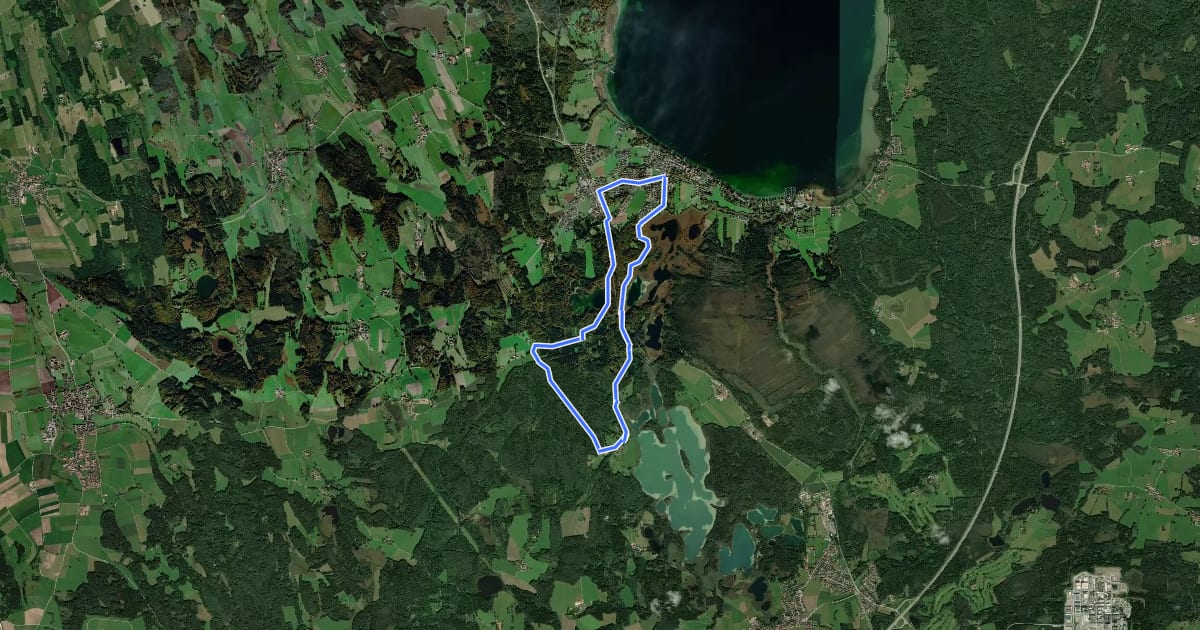 Маршрут Osterseen-Wanderweg 10 на спутниковом снимке