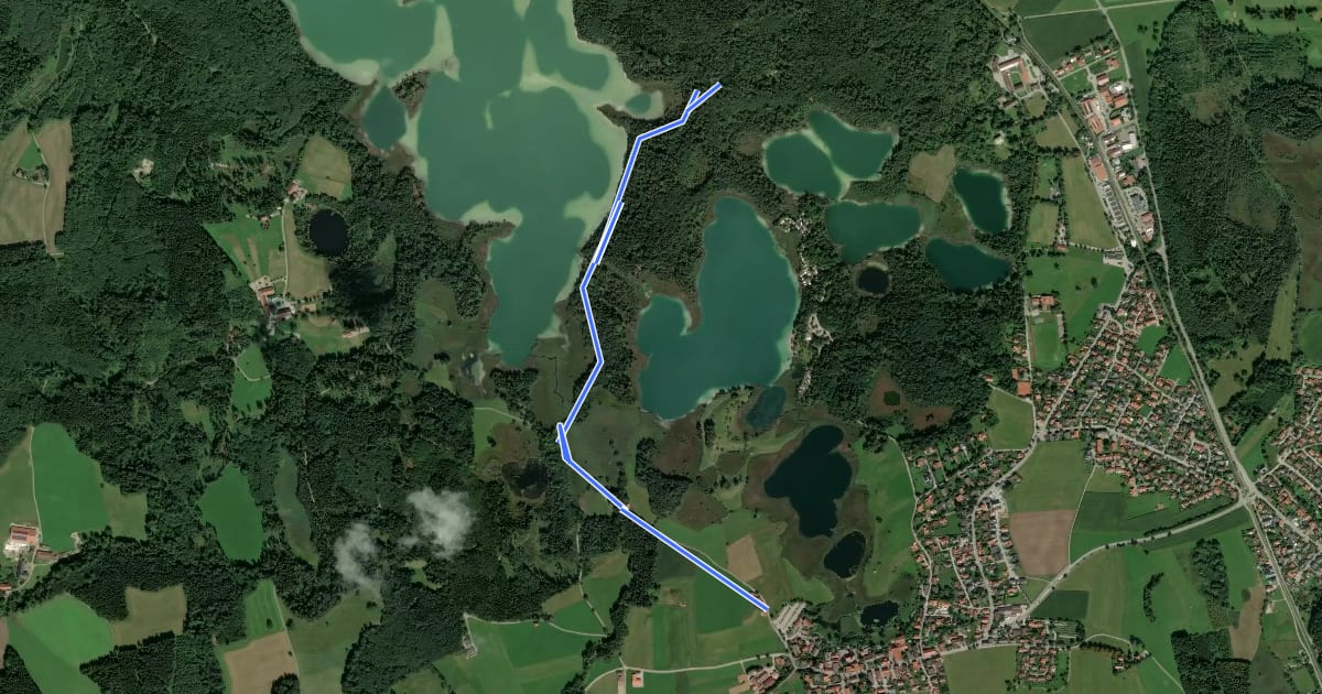 Маршрут Osterseen-Wanderweg 23 на спутниковом снимке