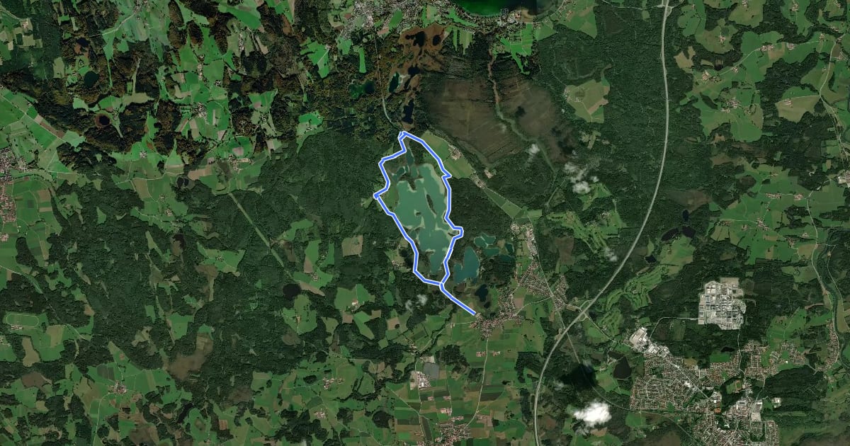 Маршрут Osterseen-Wanderweg 25 на спутниковом снимке