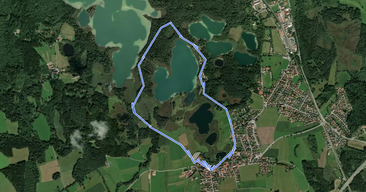 Маршрут Osterseen-Wanderweg 5 на спутниковом снимке