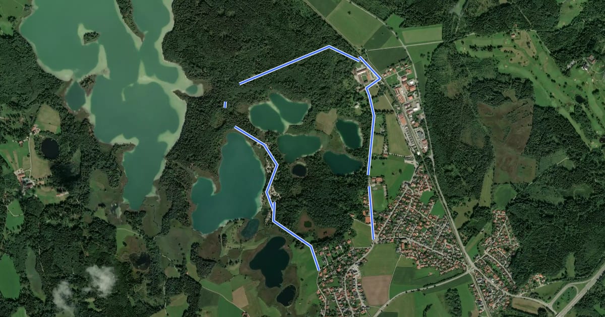 Маршрут Osterseen-Wanderweg 6 на спутниковом снимке
