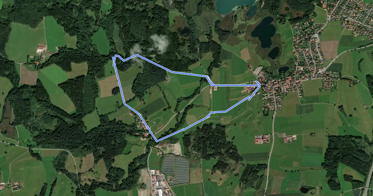 Маршрут Osterseen-Wanderweg 8 на спутниковом снимке
