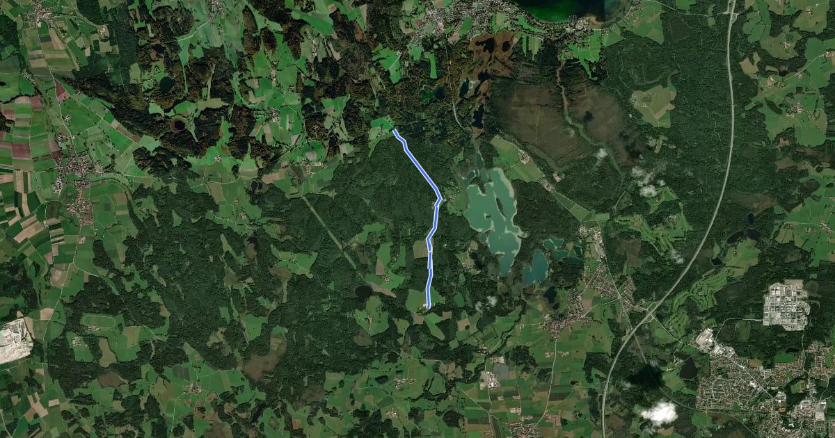 Маршрут Osterseen-Wanderweg 9 на спутниковом снимке