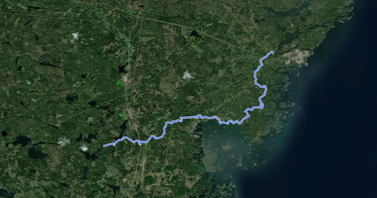 Маршрут Ostkustleden Etapp 7 Lilla Laxemar - Hedvigsberg на спутниковом снимке