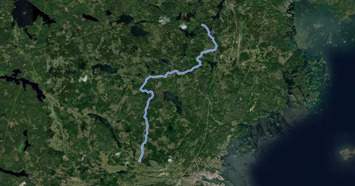 Маршрут Ostkustleden Etapp 8 Hedvigsberg - Lilla Hycklinge на спутниковом снимке