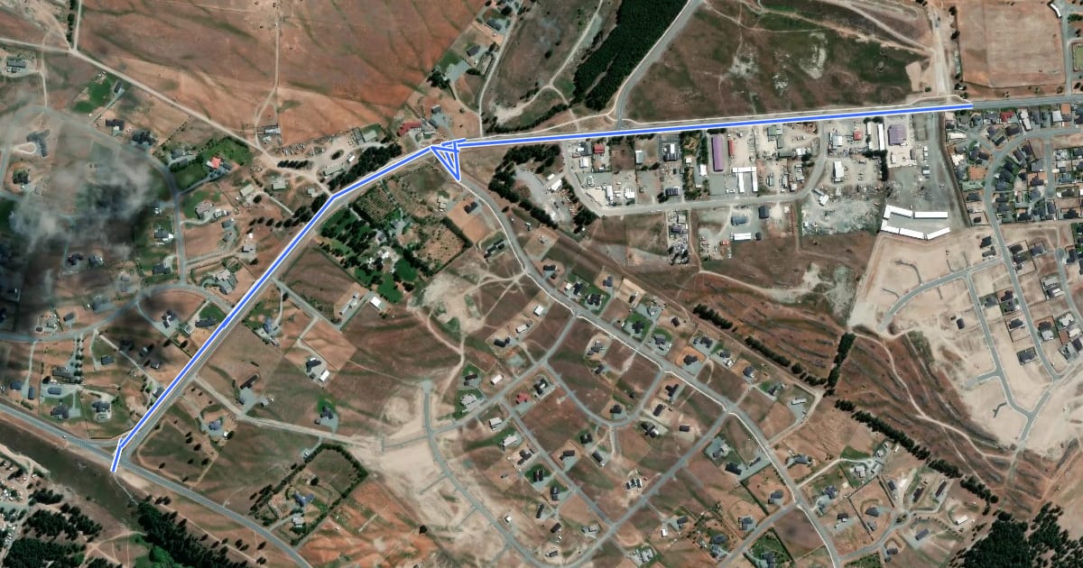 Маршрут Ostler Shared Path на спутниковом снимке